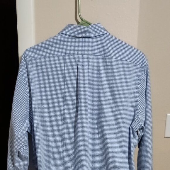 Ralph Lauren Men's Long Sleeve Button Down Shirt Size Large Blue/White Checked - Picture 10 of 10